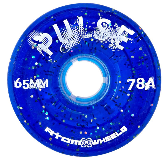 Atom Pulse Glitter Wheels Blue 65mm 78A (4 Pack)