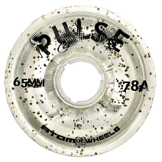 Atom Pulse Glitter Wheels Clear 65mm 78A (8 Pack)