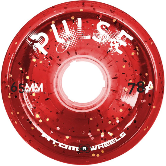 Atom Pulse Glitter Wheels Red 65mm 78A (8 Pack)