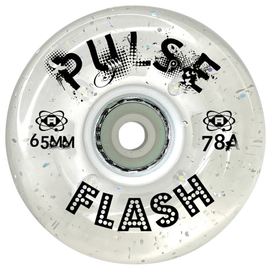 Atom Pulse Flash Wheels Clear Glitter 65mm 78A (4 Pack)