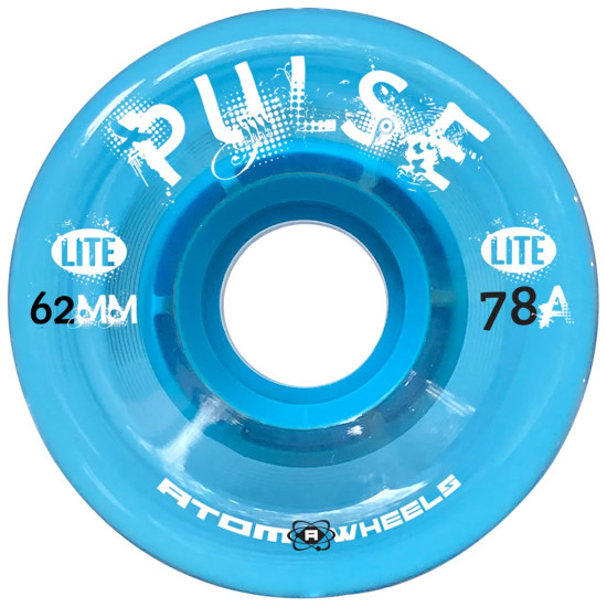 Atom Pulse Lite Wheels Clear Blue 62mm 78A (4 Pack)