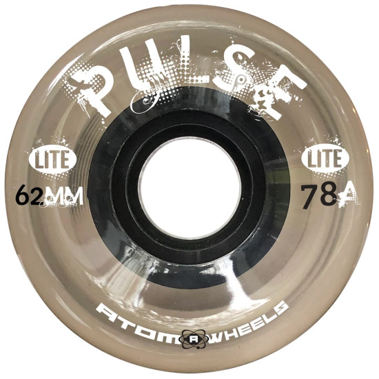 Atom Pulse Lite Wheels Clear Black 62mm 78A (4 Pack)
