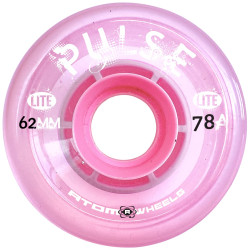 Atom Pulse Lite Wheels Clear Light Pink 62mm 78A (4 Pack)