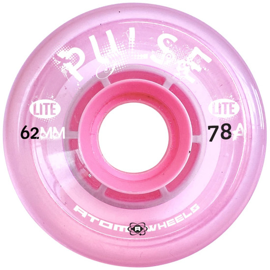 Atom Pulse Lite Wheels Clear Light Pink 62mm 78A (4 Pack)