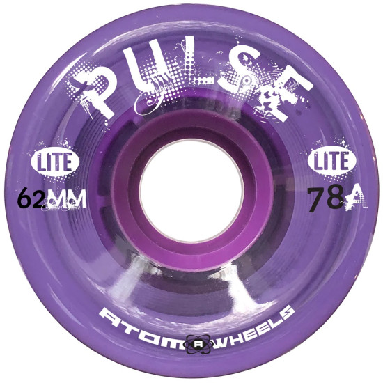 Atom Pulse Lite Wheels Clear Purple 62mm 78A (4 Pack)