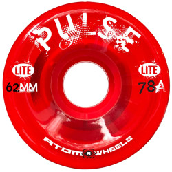 Atom Pulse Lite Wheels Clear Red 62mm 78A (4 Pack)