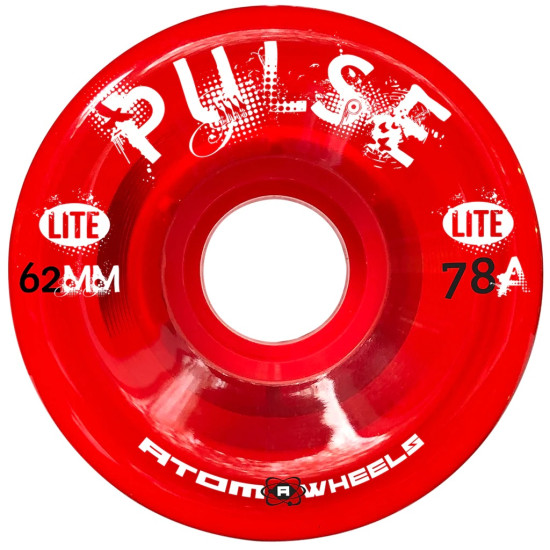 Atom Pulse Lite Wheels Clear Red 62mm 78A (4 Pack)