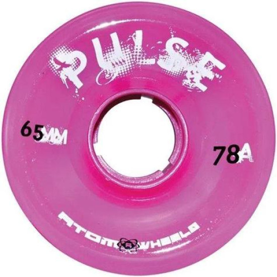 Atom Pulse Wheels Clear Pink 65mm 78A (8 Pack)