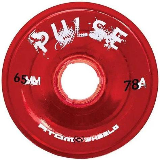 Atom Pulse Wheels Clear Red 65mm 78A (4 Pack)