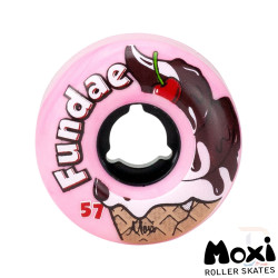 Moxi Fundae Roller Skate Wheels - Bubble Gum 57mm 92a (Pack of 4)