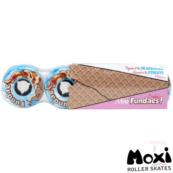 Moxi Fundae Roller Skate Wheels - Birthday Cake 57mm 92a (Pack of 4)