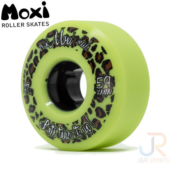 Moxi Trick Park Wheels Lime Green Leopard 55mm 97a (Pack of 4)