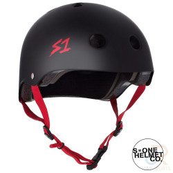 S1 Lifer Multi Impact Helmet - Black Matt Red Strap