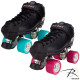 Riedell R3 Derby Skates Black - Blue Wheels
