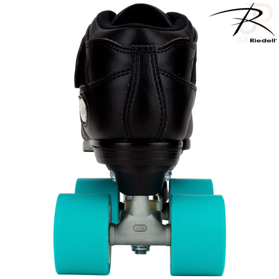 Riedell R3 Derby Skates Black - Blue Wheels