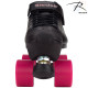 Riedell R3 Derby Skates Black - Fushia Wheels