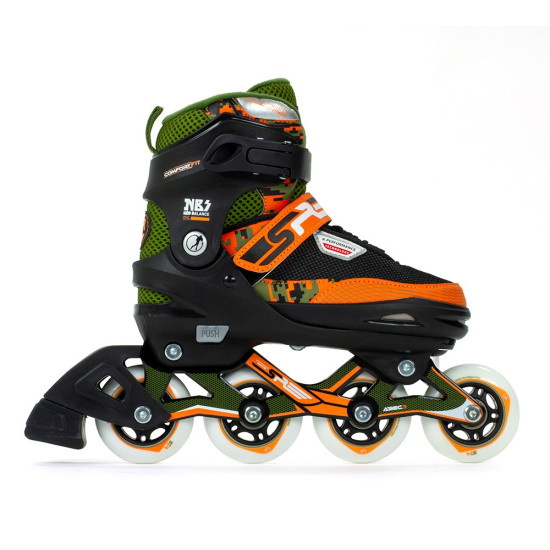 SFR Pixel Adjustable Inline Skates - Green/Orange