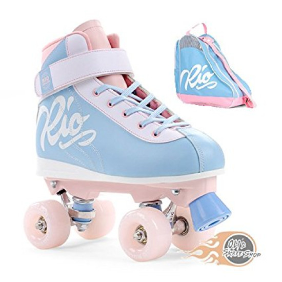 Rio Roller Milkshake Cotton Candy Quad Roller Skates With Skate Bag 