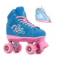 Rio Roller Lumina Quad Roller Skates - Blue/Pink - Script Bag Package