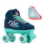 Rio Roller Lumina Quad Roller Skates - Navy/Green - Script Bag Package