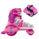 SFR Stomper Girls Adjustable Quad Roller Skates With Safety Pad Set