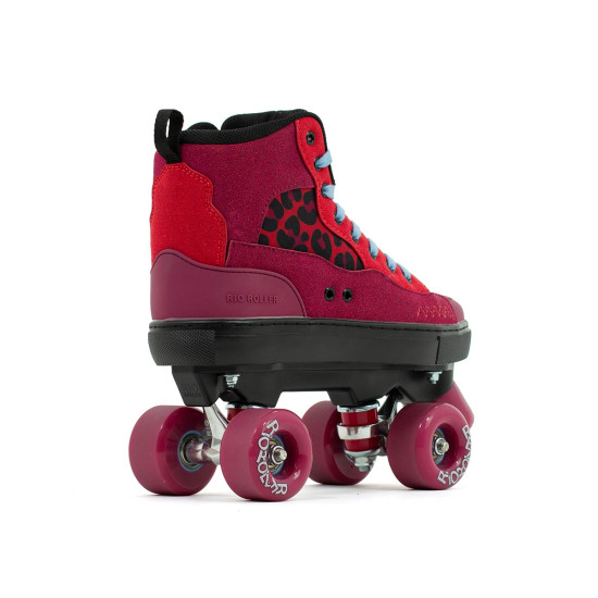 Rio Roller Beats Quad Roller Skates Red/Leopard