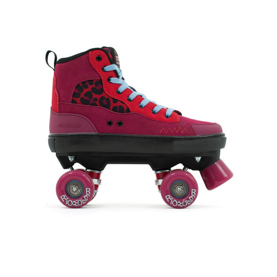 Rio Roller Beats Quad Roller Skates Red/Leopard
