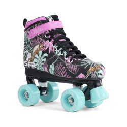 SFR Vision Canvas Quad Roller Skates -  Floral - With Skate Bag