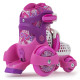 SFR Stomper Girls Adjustable Quad Roller Skates With Safety Pad Set
