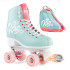 Rio Roller Script Quad Teal/Coral Skates With Matching Bag