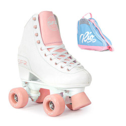 SFR Figure Quad Roller Skates White/Pink Package - Script Bag