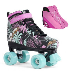 SFR Vision Canvas Quad Roller Skates -  Floral - With Skate Bag