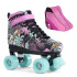 SFR Vision Canvas Quad Roller Skates -  Floral - With Skate Bag