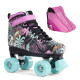 SFR Vision Canvas Quad Roller Skates -  Floral - With Skate Bag