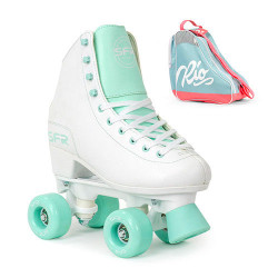 SFR Figure Quad Roller Skates White/Green Package - Script Bag