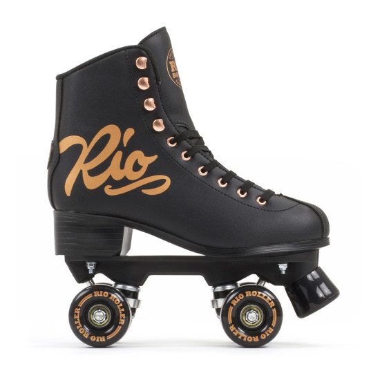 Rio Roller Quad Roller Skates - Rose Black With Bag Package