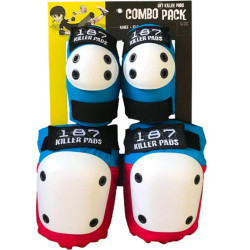 187 Killer Pad Set Combo Pack Red/White/Blue