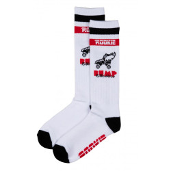 Rookie 16" Mid Calf BUMP Socks White/Red