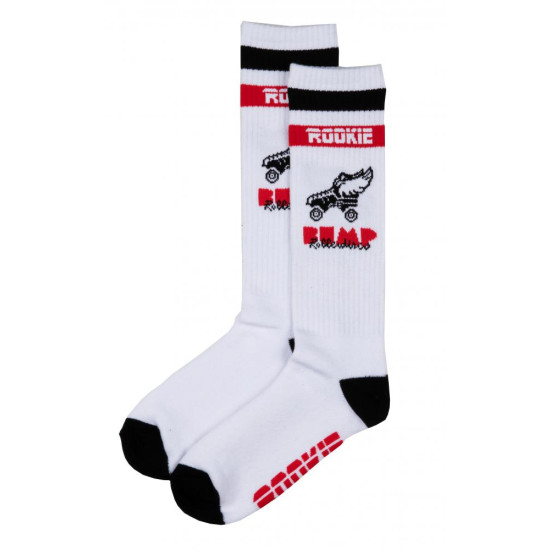 Rookie 16" Mid Calf BUMP Socks White/Red