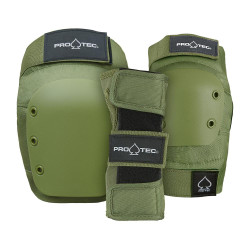 Pro-Tec Pads Street 3 Pack Set Open Back Junior - Army Green