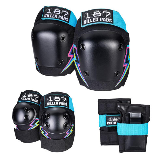 187 Killer Pads Adult 6 Pack Set - Electric Bolt