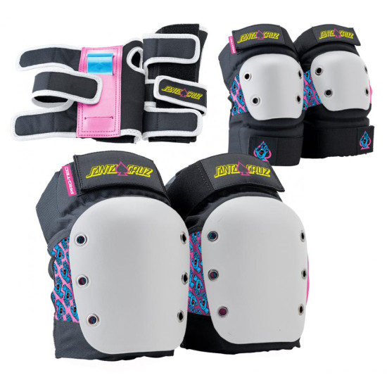 Pro-Tec Pad Set Street Gear Junior 3 Pack Open Back - Santa Cruz