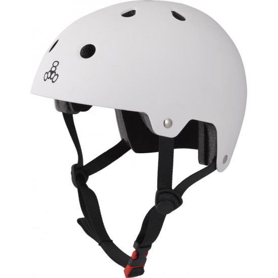 Triple 8 Brainsaver Matte Helmet with EPS Liner - White 
