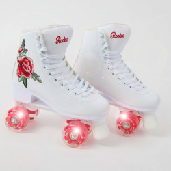 Rookie Quad Roller Skates Rosa - With Red Light Up Wheels!!