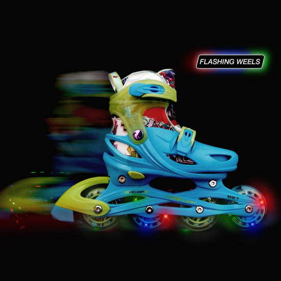 Roces Adjustable Inline Skates Ply Flash Sky Blue/Lime