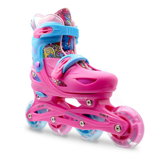 Roces Adjustable Inline Skates Ply Flash Pink/Sky Blue