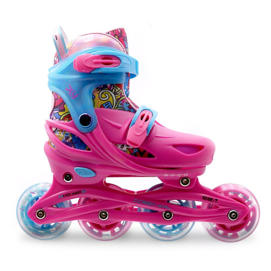 Roces Adjustable Inline Skates Ply Flash Pink/Sky Blue