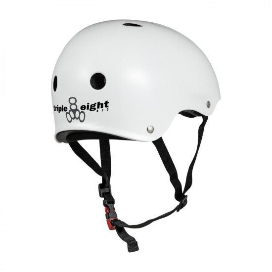 Triple 8 Certified Sweatsaver Helmet - White Glossy 