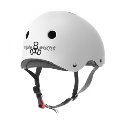 Triple Eight 8 Certified Sweatsaver Helmet - White Matt