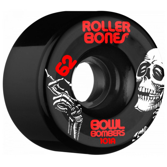 Rollerbones Quad Skate Wheels Bowl Bombers 101A  62mm (Pack of 8)